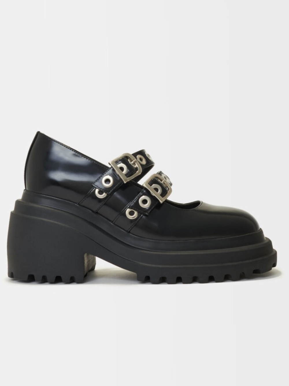 Maje Platform Patent Leather Mary Jane Black Shoes Womens Size 40 Grunge Goth